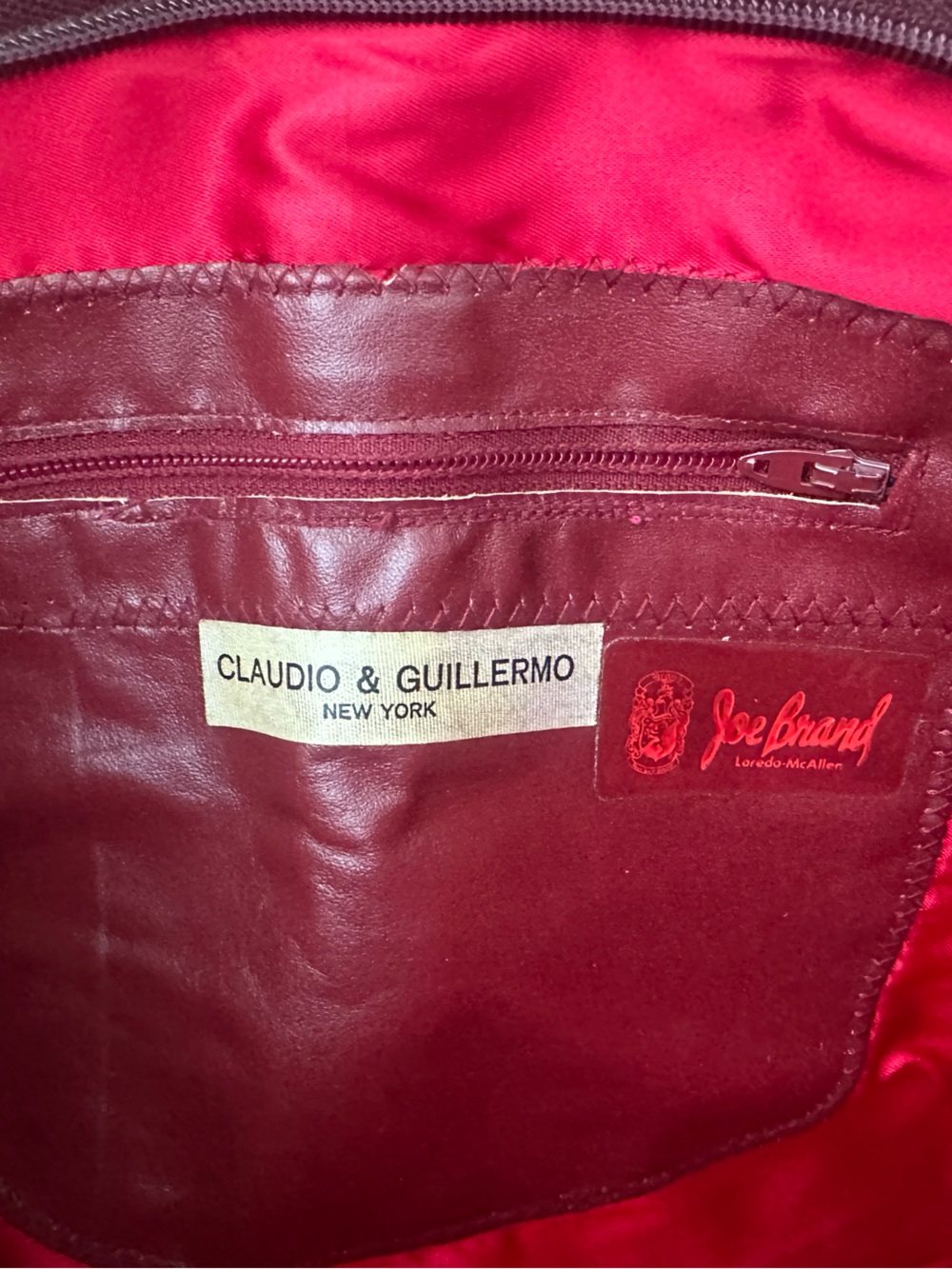 Claudio & Guillermo Red Leather‎ Handbag - Red Interior